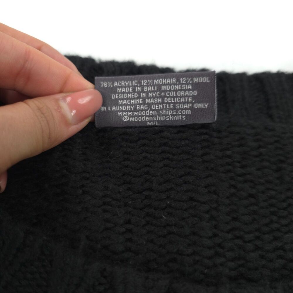 WOODEN SHIPS Rock & Roll Wool Mohair Sweater Slouchy Minimal Boho Grunge Lounge - Picture 8 of 8